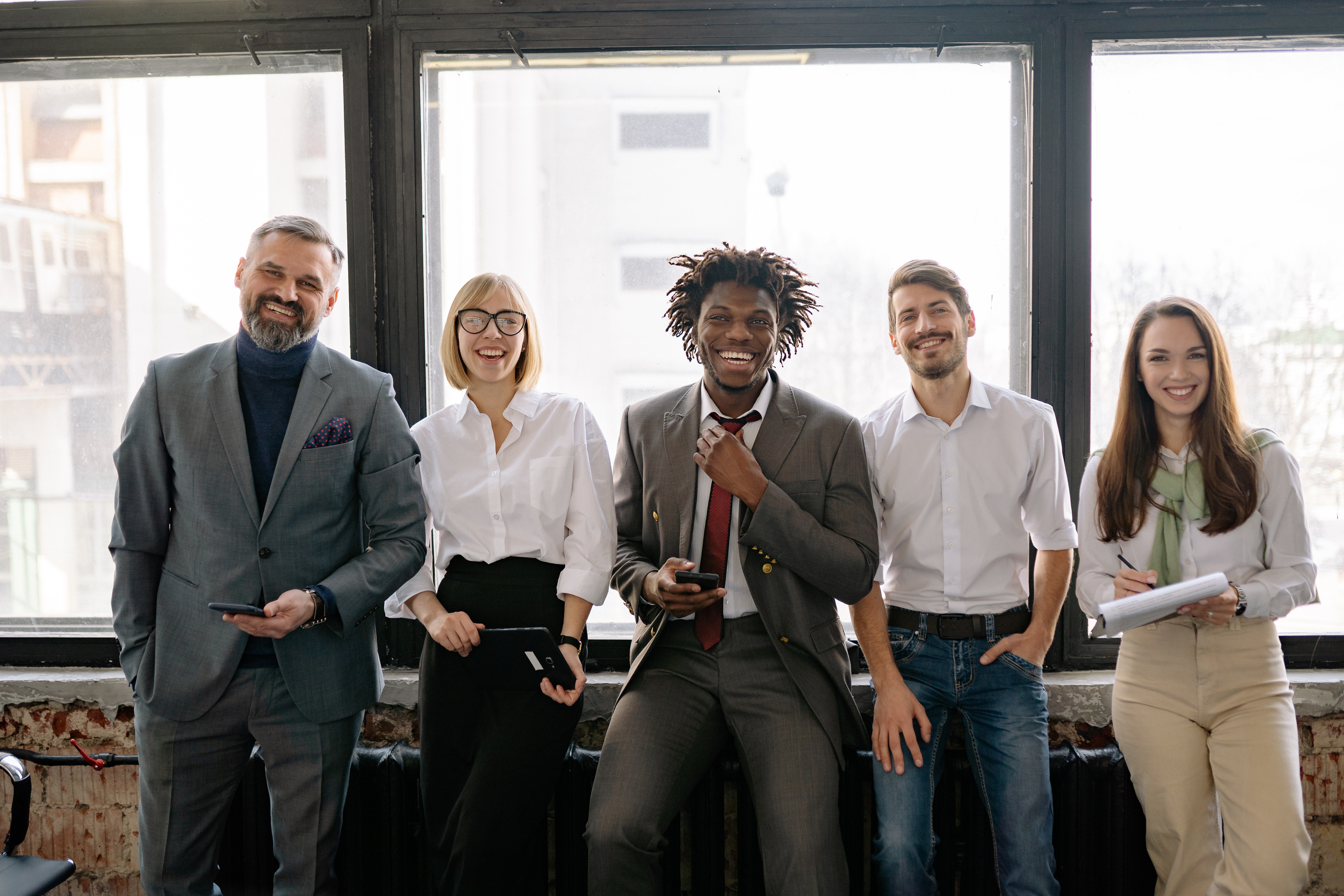 Group of smiling employees